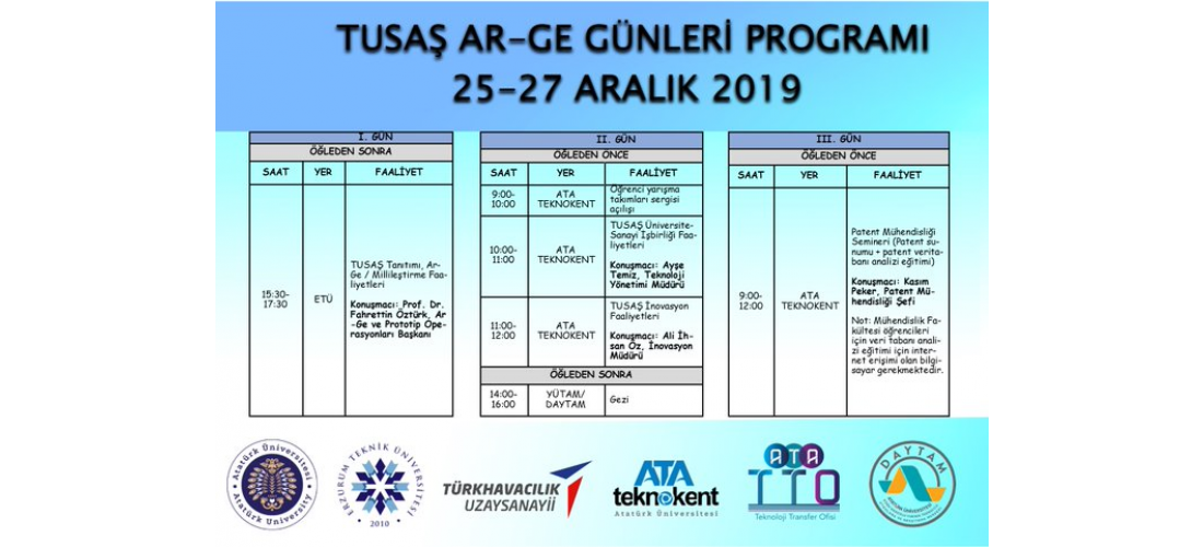 Tusaş Ar-Ge Günleri Atatürk Üniversitesi’nde