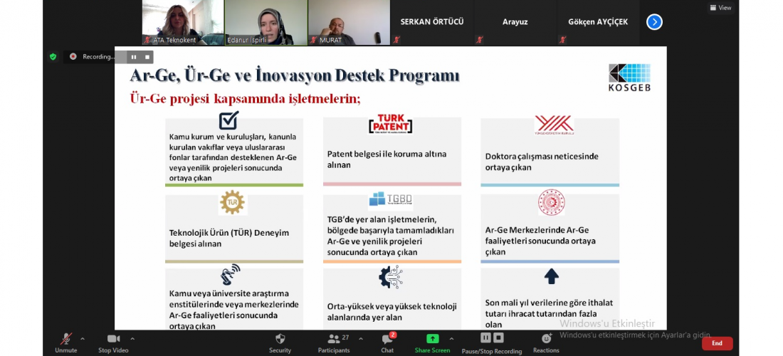 KOSGEB Destek Programları Bilgilendirme Etkinliği