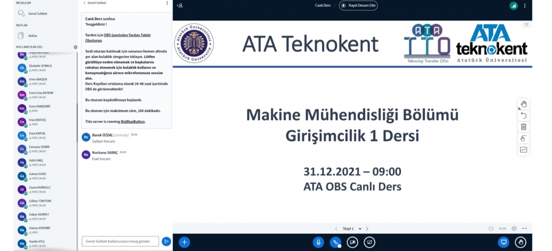 GİRİŞİMCİLİK-1 DERSİ’NDE ATA TTO TANITIMI