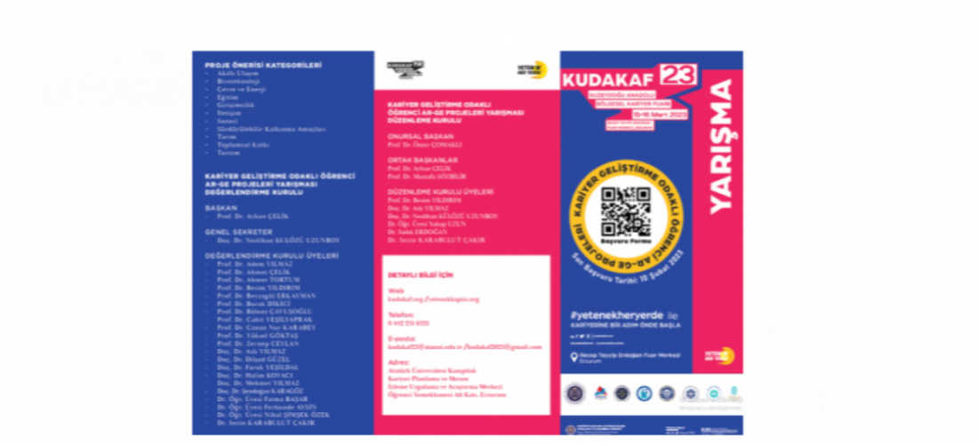 KUDAKAF’23 Kariyer Geliştirme Odaklı Öğrenci Ar – Ge Projeleri Yarışması!