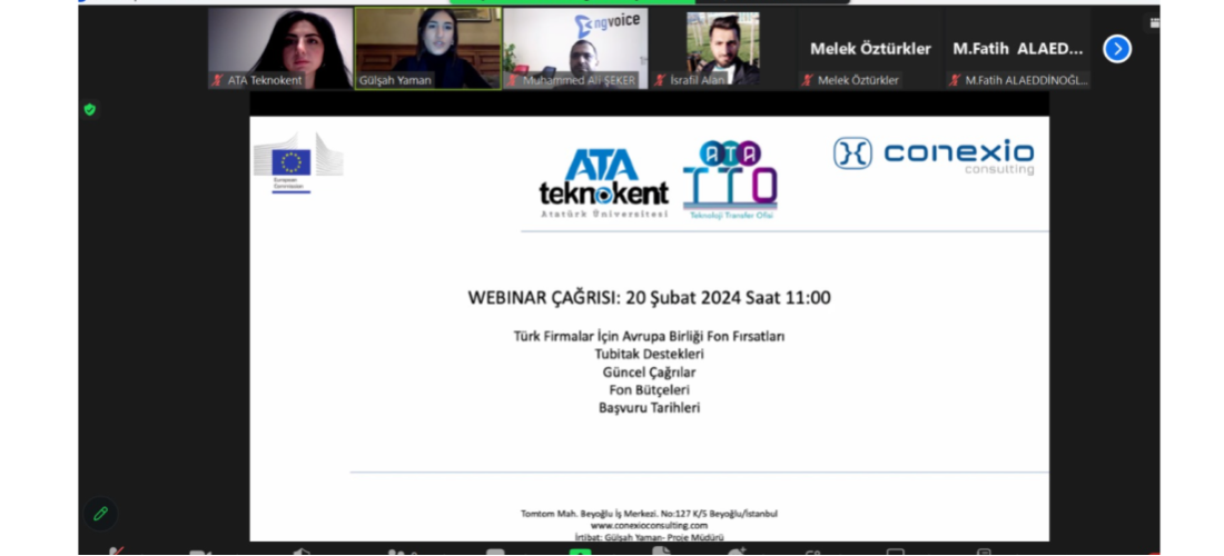 ATA TEKNOKENT FİRMALARINA AVRUPA BİRLİĞİ FON FIRSATLARI TANITILDI